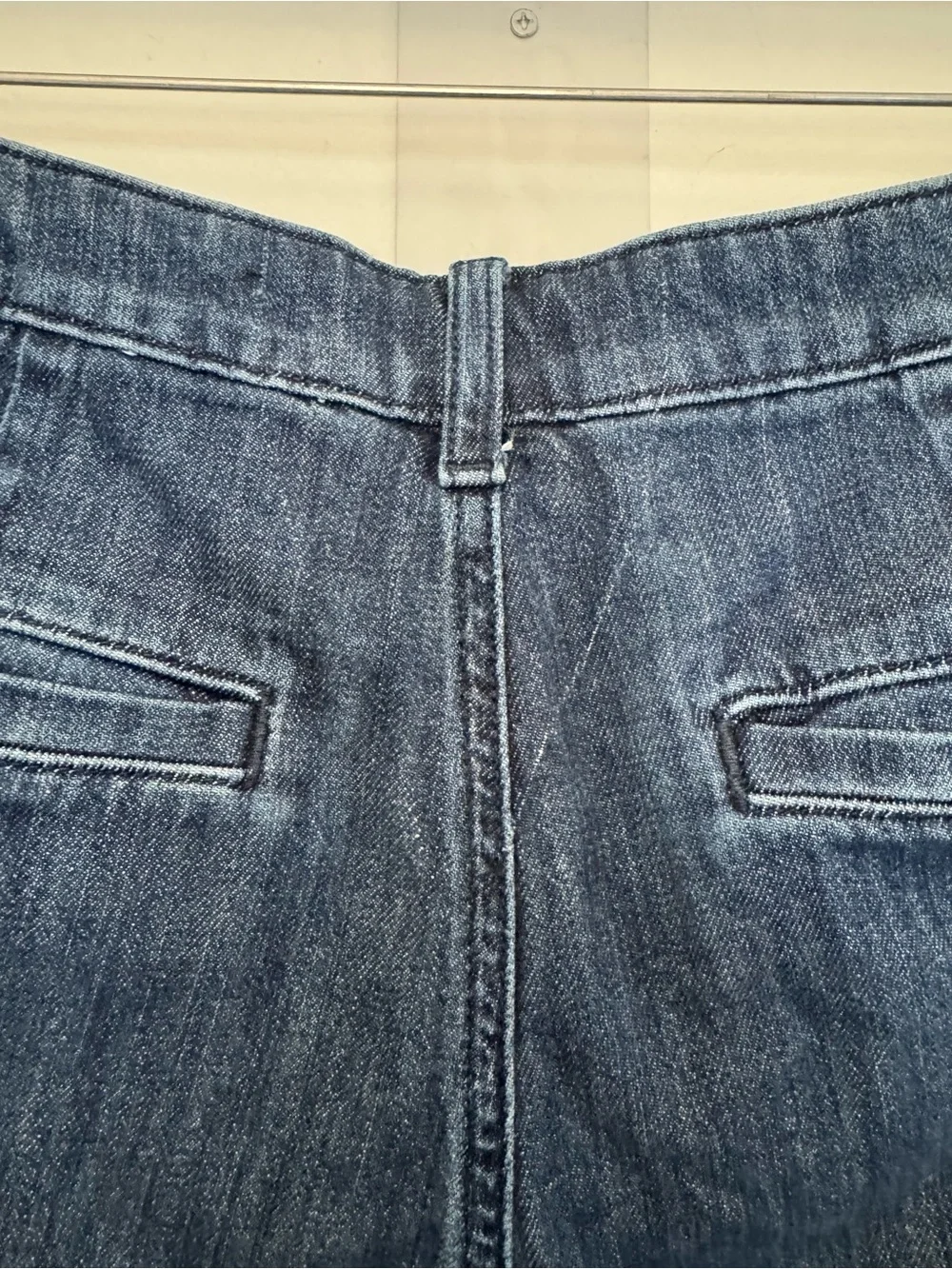 J. Crew Pleated Trouser Jean Blue High Rise Denim Cotton Stretch